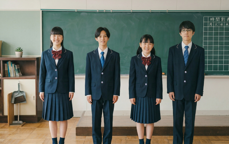 制服を着た生徒たち